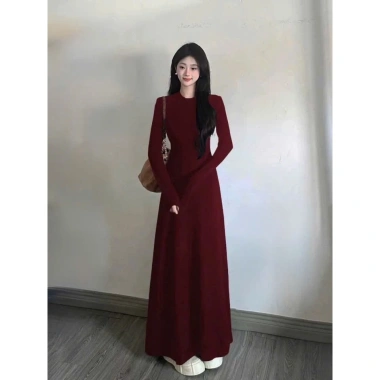 Đầm bầu mùa xuân dài tay body maxi co giãn, váy công sở freesize 162.000₫