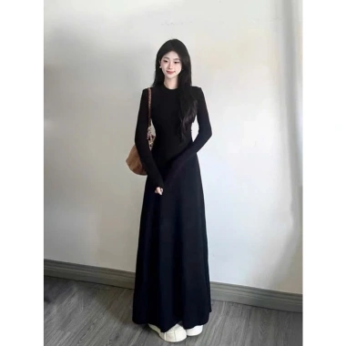 Đầm bầu mùa xuân dài tay body maxi co giãn, váy công sở freesize 162.000₫