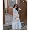 Đầm bầu tiểu thư cộc tay mùa hè công sở dạo phố, dáng suông đuôi cá, cài cúc trắng - Giá ưu đãi 169.000₫ 5