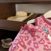 Đầm Bé 0-3Y Leopard Kitty Nơ Không Tay Mùa Hè Thoáng Khí, Thời Trang Nhiệt Đới 3