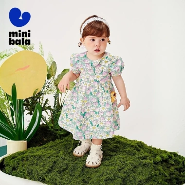 Đầm Bé Gái Minibala Cotton Tay Phồng, Mềm Dành Cho Sơ Sinh - Mùa Hè, Giá 653.400₫