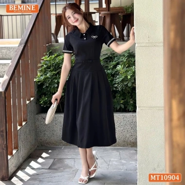 Đầm BEMINE cổ đức tay ngắn viền dáng A, phù hợp đi làm - Giá ưu đãi 309.000₫