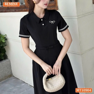 Đầm BEMINE cổ đức tay ngắn viền dáng A, phù hợp đi làm - Giá ưu đãi 309.000₫