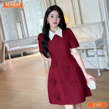 Đầm BEMINE cổ đức tùng, váy đính hoa cao cấp dáng chữ A - Tiệc sang, chỉ 569k 4 Đầm BEMINE cổ đức tùng, váy đính hoa cao cấp dáng chữ A - Tiệc sang, chỉ 569k 4