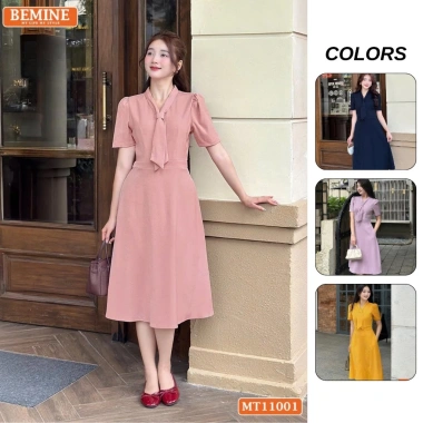 Đầm BEMINE cổ tim cách điệu dáng chữ A phong cách công sở, giá ưu đãi 269.000 VND