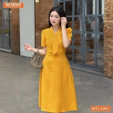 Đầm BEMINE cổ tim cách điệu dáng chữ A phong cách công sở, giá ưu đãi 269.000 VND