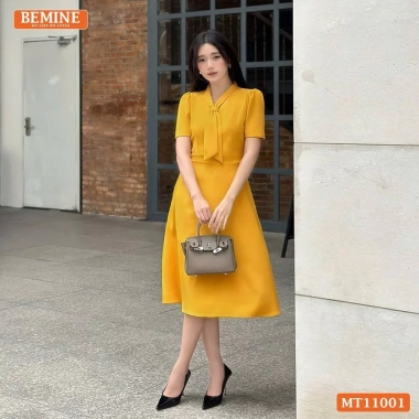 Đầm BEMINE cổ tim cách điệu dáng chữ A - Sang trọng đi làm, giá ưu đãi 269k