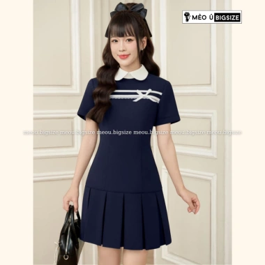 Đầm BIGSIZE Mèo Ú dáng A, ruy băng nơ trắng, cổ sen, đuôi xếp ly - Thanh lịch, giảm giá 319.000₫ 6 Đầm BIGSIZE Mèo Ú dáng A, ruy băng nơ trắng, cổ sen, đuôi xếp ly - Thanh lịch, giảm giá 319.000₫ 6