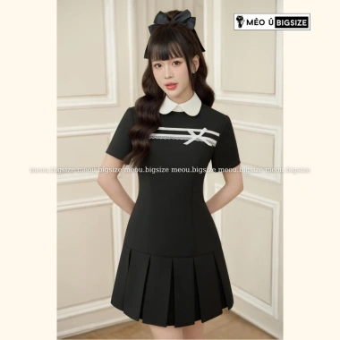 Đầm BIGSIZE Mèo Ú dáng A, ruy băng nơ trắng, cổ sen, đuôi xếp ly - Thanh lịch, giảm giá 319.000₫ 7 Đầm BIGSIZE Mèo Ú dáng A, ruy băng nơ trắng, cổ sen, đuôi xếp ly - Thanh lịch, giảm giá 319.000₫ 7