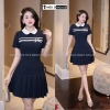 Đầm BIGSIZE Mèo Ú dáng A, ruy băng nơ trắng, cổ sen, đuôi xếp ly - Thanh lịch, giảm giá 319.000₫ 8
