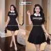 Đầm BIGSIZE Mèo Ú dáng A, ruy băng nơ trắng, cổ sen, đuôi xếp ly - Thanh lịch, giảm giá 319.000₫ 9