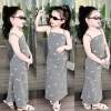 Đầm body 2 dây dáng dài cho bé màu xám size 7-35kg - Giá chỉ 85.000đ giảm mạnh