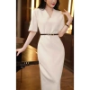 Đầm Body Dáng Dài ELENA Cổ Tim Sang Trọng - Váy Công Sở V24 Giá 319k 3