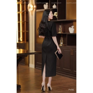 Đầm Body Dáng Dài ELENA Cổ Tim Sang Trọng - Váy Công Sở V24 Giá 319k