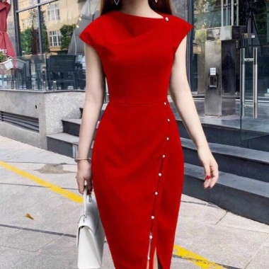 Đầm Body Dự Tiệc Đính Ngọc Xẻ Tà Tôn - Sang Trọng, Giá Ưu Đãi 166k 4