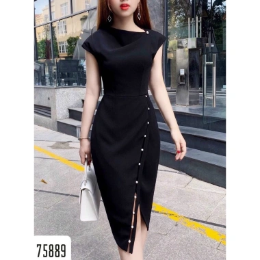 Đầm Body Dự Tiệc Đính Ngọc Xẻ Tà Tôn - Sang Trọng, Giá Ưu Đãi 166k 7