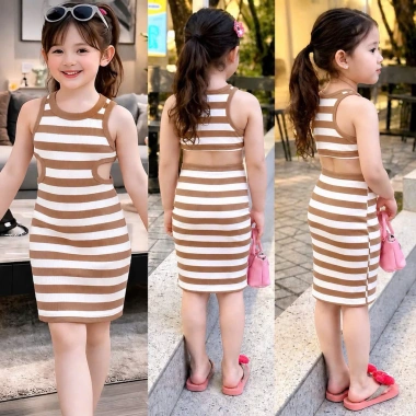 Đầm Body Khoét Eo Cho Bé Gái - Thiết Kế Thời Trang Xinh Xắn, Giá Chỉ 89.000 VNĐ