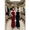 Đầm body maxi sang chảnh cổ yếm khuy vàng LCR - Đi tiệc Tết, giảm giá 358k