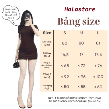 Đầm Body Nữ Dáng Ngắn Cổ Tròn Cộc Tay Thun Cotton Co Giãn Mini Ôm Dáng 377 4