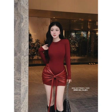 Đầm body nữ phối eo da sang chảnh, thiết kế tiệc Tết, giảm giá 20% chỉ 380.070₫ 7