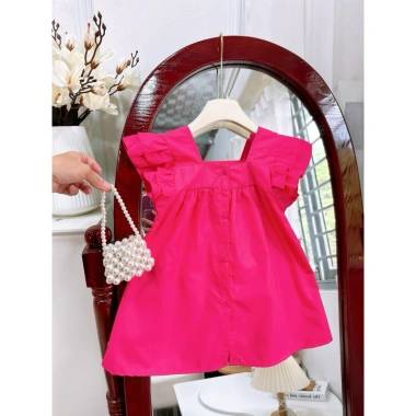 Đầm cánh tiên bé gái chất thô mềm hồng cánh sen - Váy công chúa 8-20kg 115k 3
