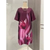 Đầm chim hạc lụa cao cấp trung niên, phom suông giấu bụng, giảm giá 650k 9