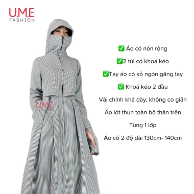 Đầm chống nắng croptop toàn thân răng sói NGẮN-Dài, bảo vệ da, thời trang