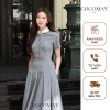 Đầm Cổ Sơ Mi Sen Đức Xếp Li Maxi Thanh Lịch Tay Ngắn Nữ Tính Dây Thắt Lưng Giá 680.000 VND 2
