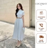 Đầm Cổ Sơ Mi Sen Đức Xếp Li Maxi Thanh Lịch Tay Ngắn Nữ Tính Dây Thắt Lưng Giá 680.000 VND 4