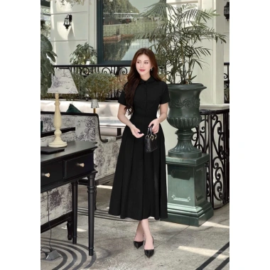 Đầm Cổ Sơ Mi Sen Đức Xếp Li Maxi Thanh Lịch Tay Ngắn Nữ Tính Dây Thắt Lưng Giá 680.000 VND 7 Đầm Cổ Sơ Mi Sen Đức Xếp Li Maxi Thanh Lịch Tay Ngắn Nữ Tính Dây Thắt Lưng Giá 680.000 VND 7