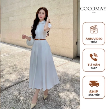 Đầm Cổ Sơ Mi Sen Đức Xếp Li Maxi Thanh Lịch Tay Ngắn Nữ Tính Dây Thắt Lưng Giá 680.000 VND 10 Đầm Cổ Sơ Mi Sen Đức Xếp Li Maxi Thanh Lịch Tay Ngắn Nữ Tính Dây Thắt Lưng Giá 680.000 VND 10