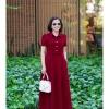 Đầm cổ sơmi vải Tuyết Nhung xoè nhẹ, thời trang công sở dạo phố trẻ trung NQT boutique 3 màu 2