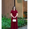 Đầm cổ sơmi vải Tuyết Nhung xoè nhẹ, thời trang công sở dạo phố trẻ trung NQT boutique 3 màu 3
