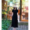 Đầm cổ sơmi vải Tuyết Nhung xoè nhẹ, thời trang công sở dạo phố trẻ trung NQT boutique 3 màu 8