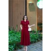 Đầm cổ sơmi vải Tuyết Nhung xoè nhẹ, thời trang công sở dạo phố trẻ trung NQT boutique 3 màu 10