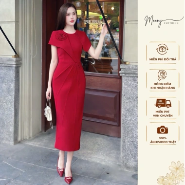 Đầm cổ tròn tay hến phủ vai hoa ngực ôm body dáng bút chì dài chất tuyết mưa - công sở, dự tiệc - giảm giá 352k/289k 3 Đầm cổ tròn tay hến phủ vai hoa ngực ôm body dáng bút chì dài chất tuyết mưa - công sở, dự tiệc - giảm giá 352k/289k 3