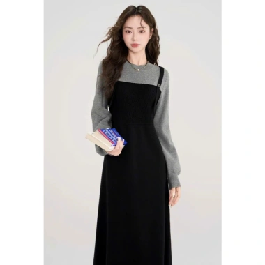 Đầm cổ tròn yếm đen chất chéo Ý, len lông thỏ mềm mịn, thanh lịch thu đông - Giá chỉ 239.000đ 6 Đầm cổ tròn yếm đen chất chéo Ý, len lông thỏ mềm mịn, thanh lịch thu đông - Giá chỉ 239.000đ 6