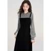 Đầm cổ tròn yếm đen chất chéo Ý, len lông thỏ mềm mịn, thanh lịch thu đông - Giá chỉ 239.000đ 8