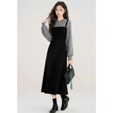 Đầm cổ tròn yếm đen chất chéo Ý, len lông thỏ mềm mịn, thanh lịch thu đông - Giá chỉ 239.000đ 9 Đầm cổ tròn yếm đen chất chéo Ý, len lông thỏ mềm mịn, thanh lịch thu đông - Giá chỉ 239.000đ 9