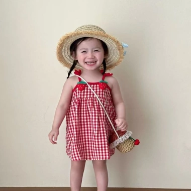 Đầm công chúa bé 0-3Y dâu dây mùa hè thoáng khí sang trọng, chỉ 181k