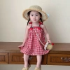 Đầm công chúa bé 0-3Y dâu dây mùa hè thoáng khí sang trọng, chỉ 181k 8