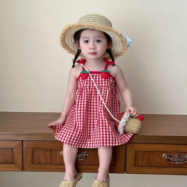 Đầm công chúa bé 0-3Y dâu dây mùa hè thoáng khí sang trọng, chỉ 181k