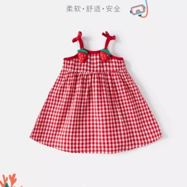 Đầm công chúa bé 0-3Y dâu dây mùa hè thoáng khí sang trọng, chỉ 181k