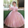 Đầm công chúa bé gái - Váy hồng dài kim lấp lánh 8-47kg, giảm còn 297.000₫ 5