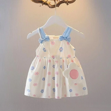 Đầm công chúa dây Cotton bé 0-3 tuổi mùa hè, thoáng khí, nhiệt đới, giá 163.044₫