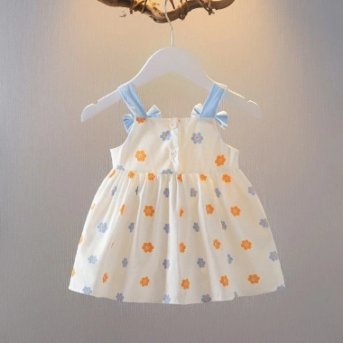 Đầm công chúa dây Cotton bé 0-3 tuổi mùa hè, thoáng khí, nhiệt đới, giá 163.044₫