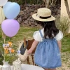 Đầm công chúa denim 0-3 tuổi mùa hè, suspender thoáng khí, nhẹ mát 2