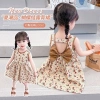 Đầm công chúa vintage hoa không tay bé 0-3Y mùa hè thoáng khí combo phong cách