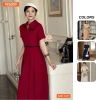 Đầm công sở BEMINE cổ đức, khóa kéo trước, dáng chữ A, giảm giá 289k