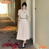 Đầm công sở BEMINE cổ đức, khóa kéo trước, dáng chữ A, giảm giá 289k 2
